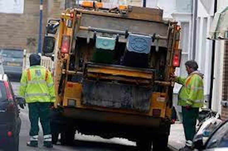 Bin lorry on collection