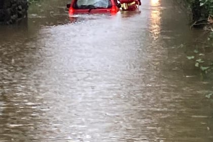 Driver rescued from flood water between Holsworthy and Hatherleigh 