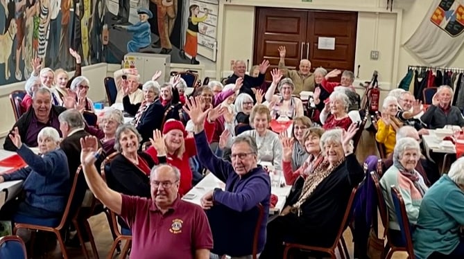 Some of the Senior Citizens at their New YearÕs party in Callington Town Hall
