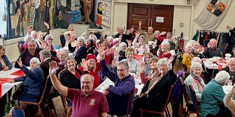 Some of the Senior Citizens at their New YearÕs party in Callington Town Hall
