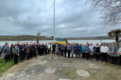 Minutes silence held one year on from Russian invasion of Ukraine