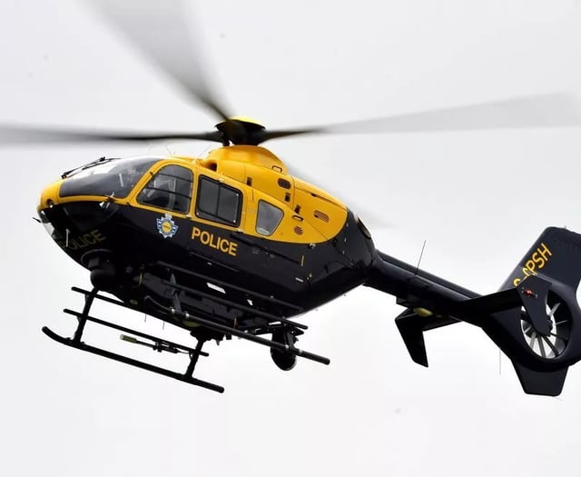 Bodmin police helicopter assists search for missing person 