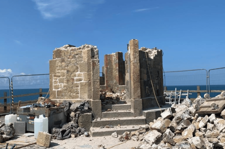 Bude storm tower half dismantled 