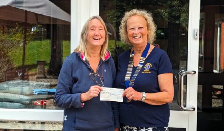 House manager Jan Cottle of Abbeyfield Holsworthy Society was presented with a cheque for £150 from Lyn Fursdon president of Holsworthy & District Lions Club