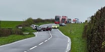 Road closed for hours following multi car collision 