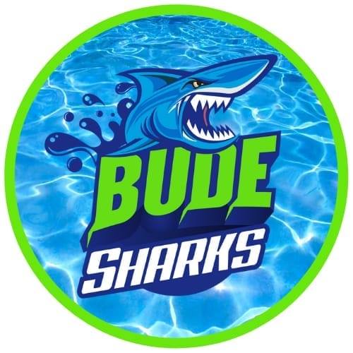 Bude Sharks Swimming Club logo.