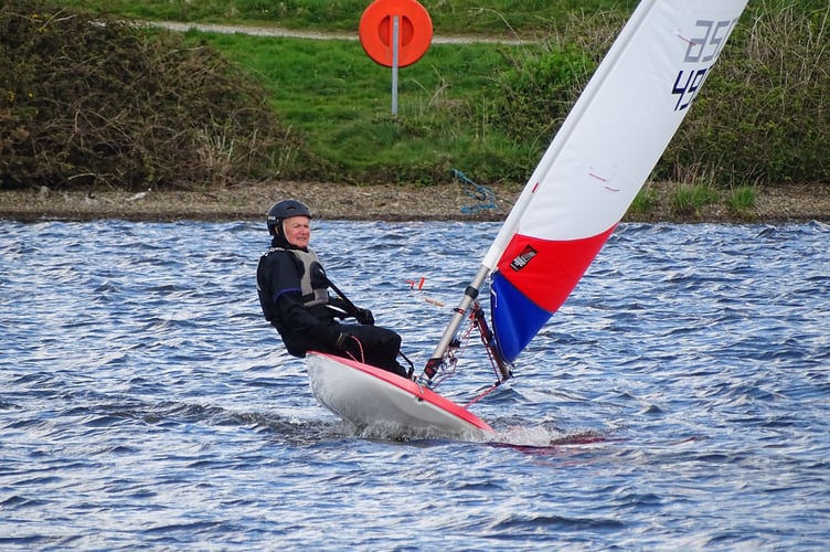 Jane Anderson, who went on to win both races, in action on Sunday. Picture: Mandy Pollard