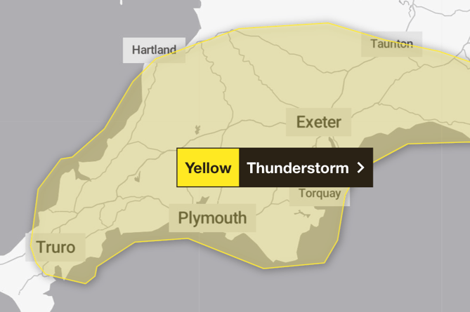 Met office thunderstorm warning for May 21, 2024
