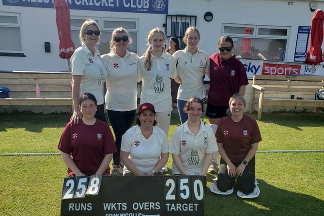 Werrington's team down at Helston. Back row from left: Sharron Ruby, Rachel Jackson, Imogen Rowe, Ella Conway and Tilly Paynter. 
Front row from left: Grace Kirby (capt), Emma Horrell, Abigail Westlake and Hayley Kirby.