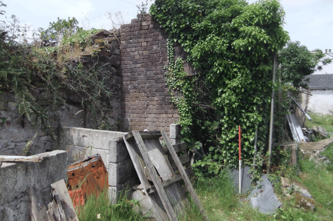 Derelict buildings within the site in Gunnislake