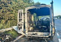 Fire crews tackle vehicle fire on A30