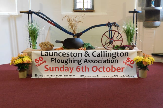 Launceston and Callington Ploughing Association's display in Tregadillett Community Centre