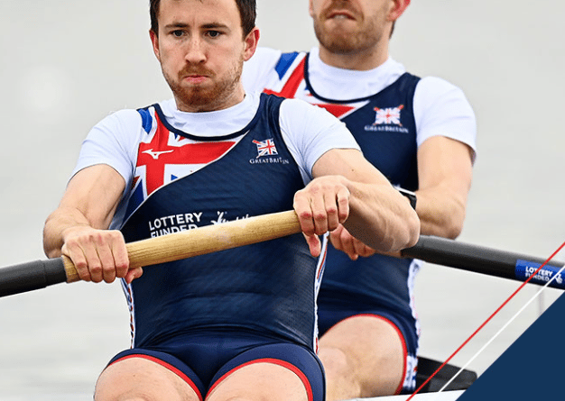 Morgan (Front) rowing for team GB