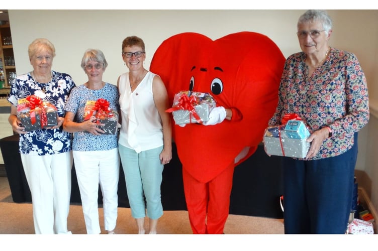 The nine-hole winners. Thelma McEvoy, Chris Crichton, lady captain Sam Peach, Mrs Hearty and Vera Nancekivell. Missing from picture: Roxy Smith.