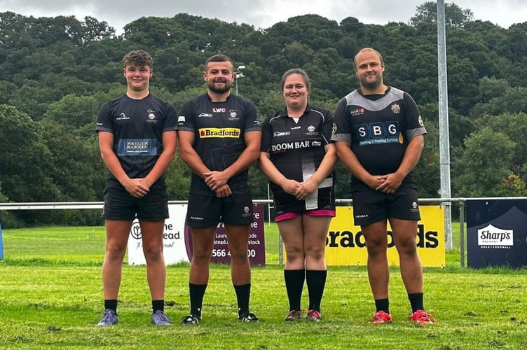 Launceston's captains. From left: Luke Howe - Colts; Tom Sandercock - Cornish All Blacks; Mel Ruby - Launceston Ladies; Ollie Martin - Launceston Castles.