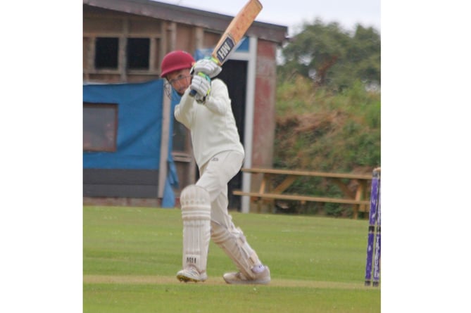 Werrington's young all-rounder Sam Smeeth, who later took 3-18 with his left-arm spin, made 25 at the top of the order against Grampound Road Seconds on Saturday in Division Three East. Picture: Paul Hamlyn