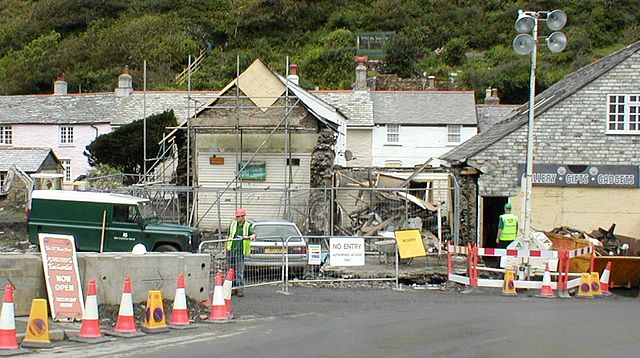 Areas of the town had to be blocked off due to the damage which had been caused