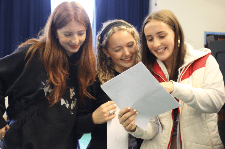 It was smiles all round from year 11's collecting their results 