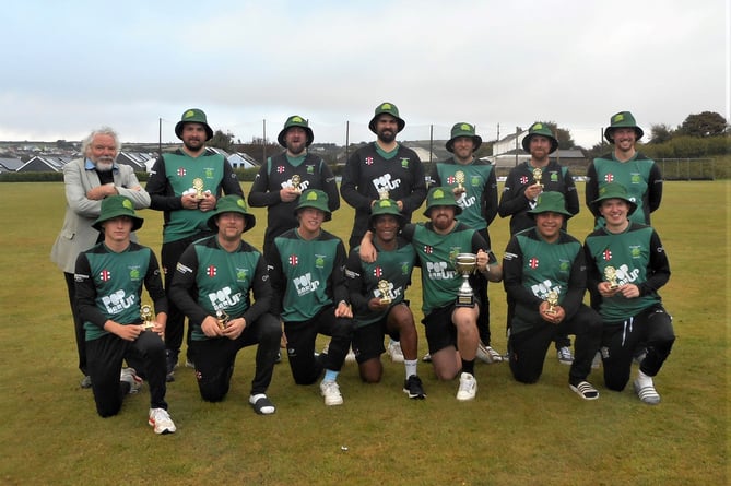 Holsworthy celebrate winning the 2023 Division Two T20 Cup last year. Picture: Michael Weeks