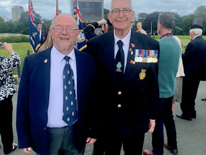 Charlie Rogers, veteran of the Merchant Navy laid a wreath as part of Merchant Navy Day