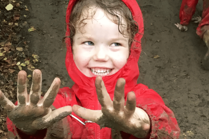 Students got stuck into the wetter weather