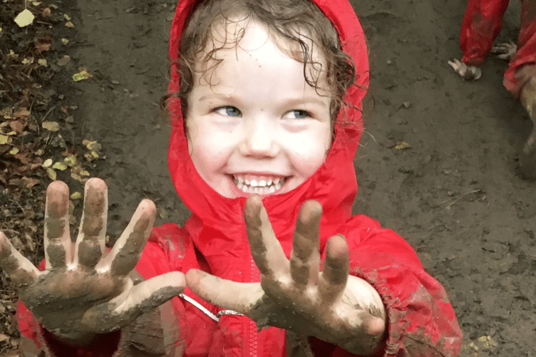 Students got stuck into the wetter weather