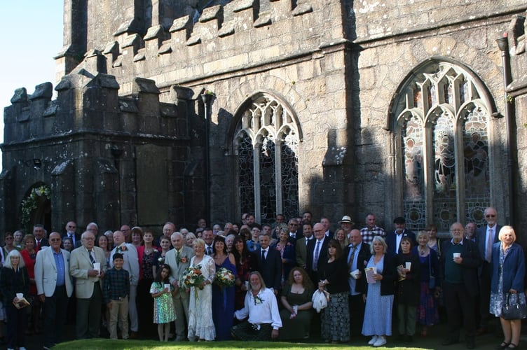 Lyn and Chris' wedding guests at Callngton Church.