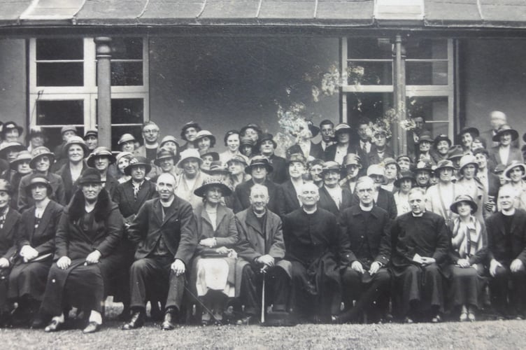 The Post is grateful to Rose Hitchings for supplying this photograph of a large gathering of people at The Glebe in Bridgerule — the occasion and date are not known, can any of our readers shed light on this picture?