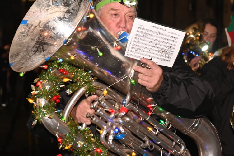 Feeling very festive is a member of the Launceston Town Band