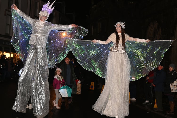 The entertainment for the large crowds makes it's way around Launceston