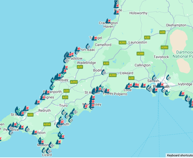 More than 40 Cornish beaches issued with sewage pollution alert