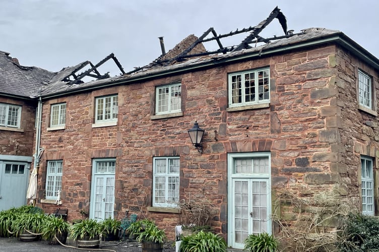 The roof of the property on the Mount Edgcumbe Estate was totally destroyed