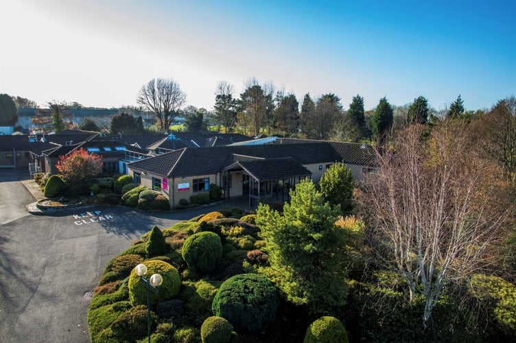 An aerial shot of Mount Edgcumbe Hospice in St Austell